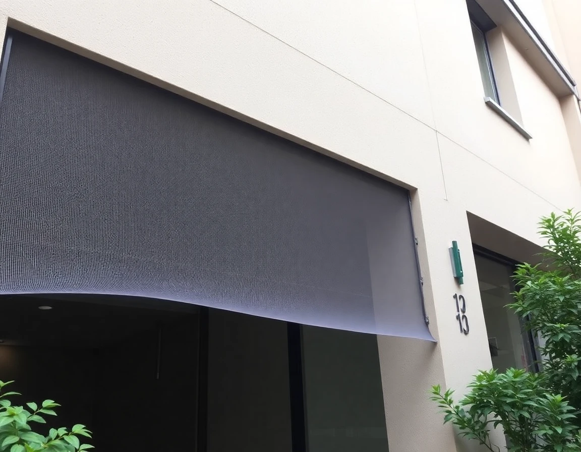 Filet anti-pigeons en polyéthylène haute densité sur une cour intérieure à Genève